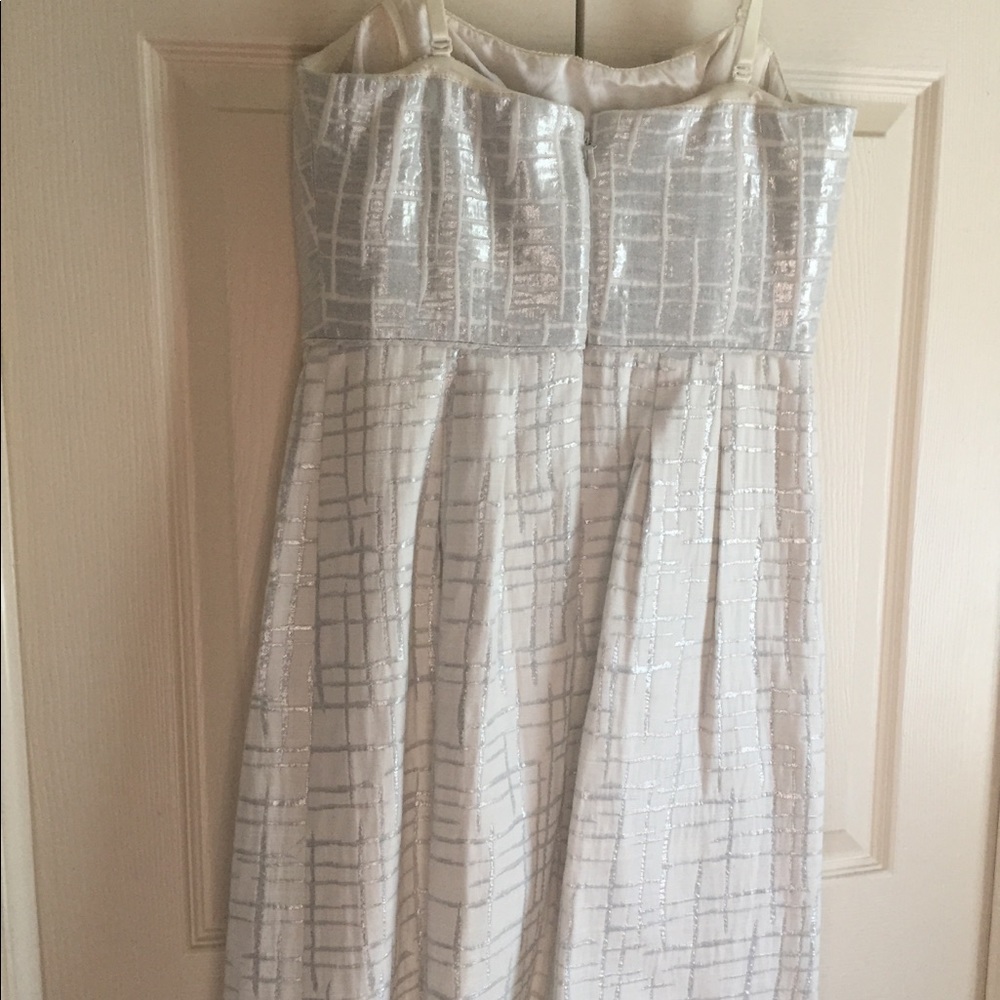 Spaghetti Strap/Strapless White/Silver Dress - image 2